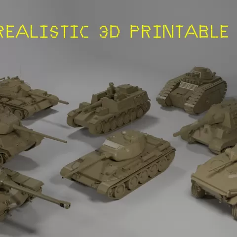 Hyper-realistic 3D Printable Tanks by PrintManiac