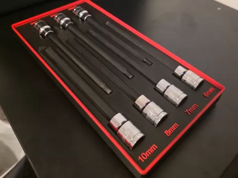 Pittsburgh 3/8 Metric Long Hex Socket - Gridfinity