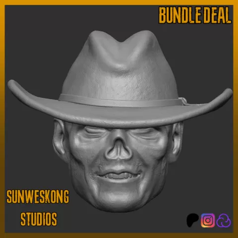 Fallout Show Cooper Howard "The Ghoul" Walton Goggins Headsculpt And Weapon Bundle Deal!