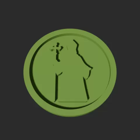 Priest Disc – 3D Printable Game Token