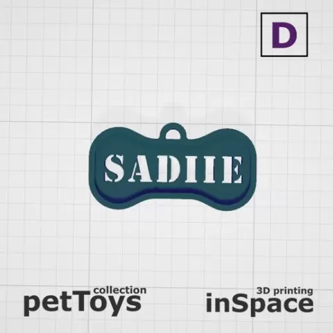 Pet - Dog - Tag - Sadie - Bone - Customized