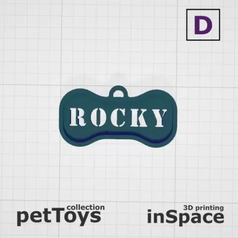 Pet - Dog - Tag - Rocky - Bone - Customized
