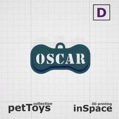 Pet - Dog - Tag - Oscar - Bone - Customized