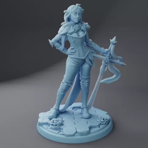 Lady Briarvard the Rose Knight ( Human Female Paladin / Oath of Ancients ) by Twin Goddess Miniatures