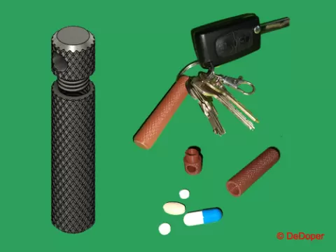 Keychain pill tube
