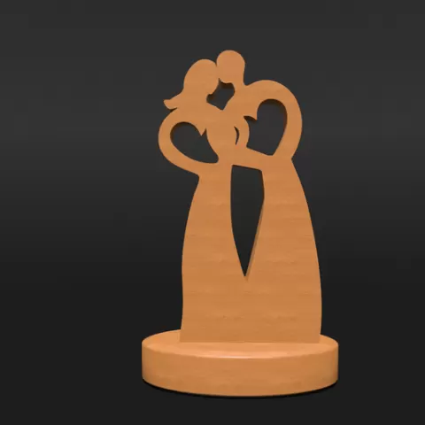 Romantic Couple Sculpture, Love Statue, Couple In Love, romantic statue, bodies in heart shape united