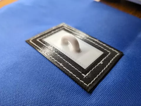 Sewn on patch test