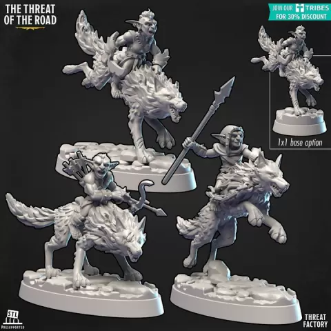 Three Goblins on wolf by Threat Factory