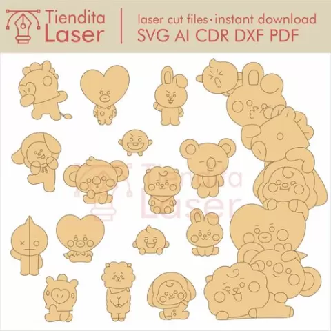 BT21 - Vectors for laser cutting