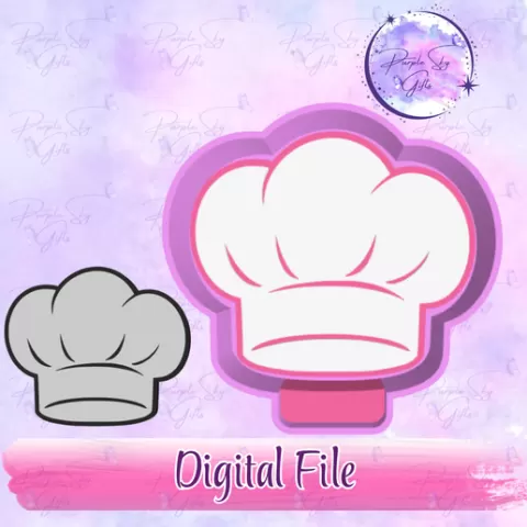 Chef's Hat STL DIGITAL File For Freshie, Silicone Mold Resin Art, Wax Melts, Candy Mold, Mold Housing