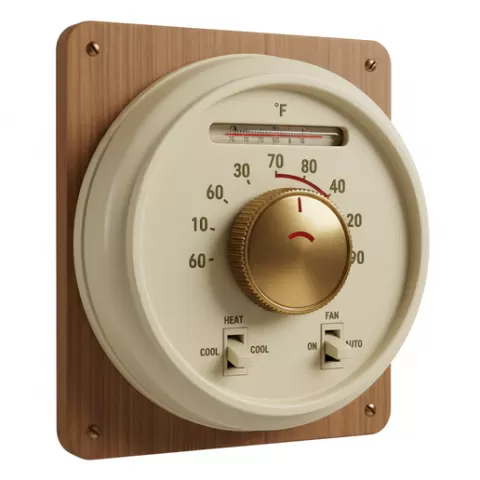 Thermostat wall device, retro, vintage, character, classic, nostalgic, oldschool, iconic, cartoon, figure, collectible