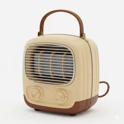 Heater portable unit, retro, vintage, character, classic, nostalgic, oldschool, iconic, cartoon, figure, collectible