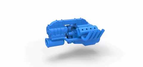Engine V8 for vintage dragster Version 3 Scale 1:25 - 3DTechDesign