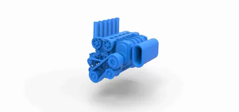 Supercharged straight-six engine Version 2 Scale 1:25 - 3DTechDesign