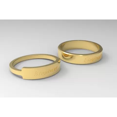 Engineer Couple Ring Gold