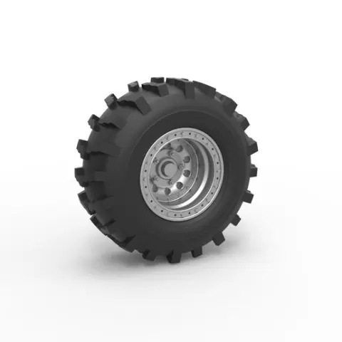 Diecast Front wheel from Mud dragster Version 3 Scale 1:25