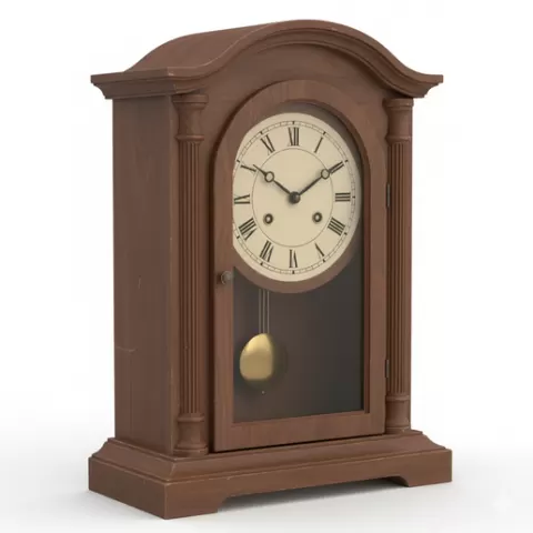 Wooden mantel clock, retro, vintage, character, classic, nostalgic, oldschool, iconic, cartoon, figure, collectible