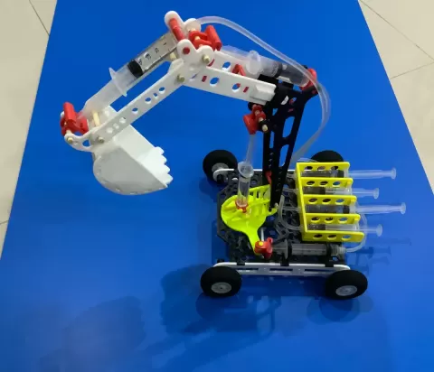 Mini 3D-Printed Hydraulic Backhoe