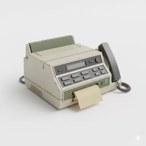 Retro fax machine, retro, vintage, character, classic, nostalgic, oldschool, iconic, cartoon, figure, collectible