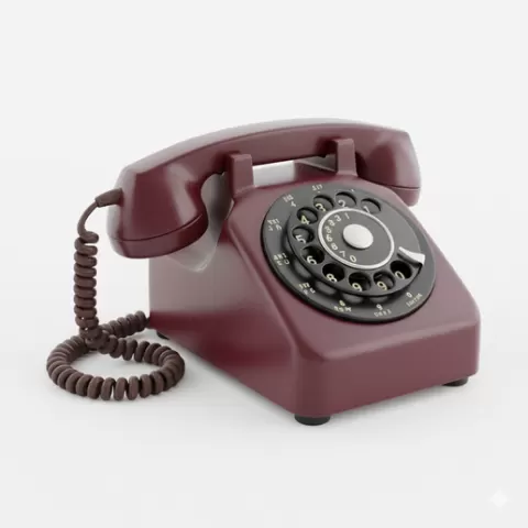 Rotary dial telephone classic, retro, vintage, character, classic, nostalgic, oldschool, iconic, cartoon, figure, collectible