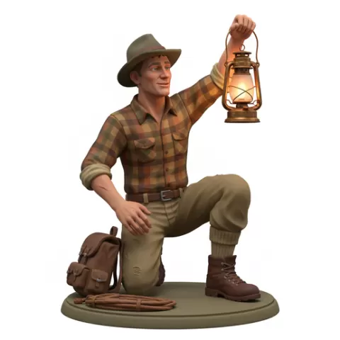 Camper lighting lantern, retro, vintage, character, classic, nostalgic, oldschool, iconic, cartoon, figure, collectible