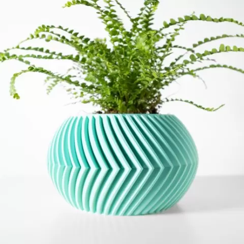 The Soko Planter Pot with Drainage Tray & Stand: Modern and Unique Home Decor for Plants and Succulents | STL File