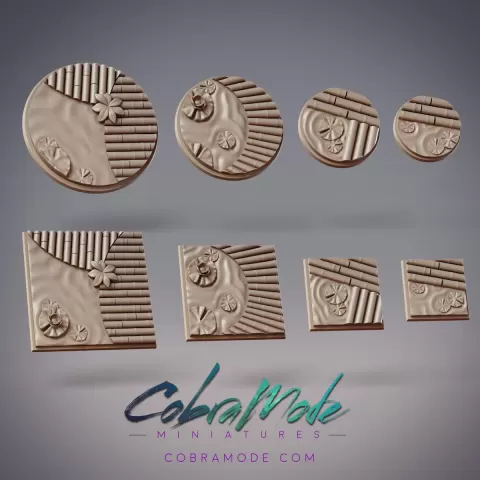 Bamboo Dock Base Pack (8pcs) - Round and Square Versions