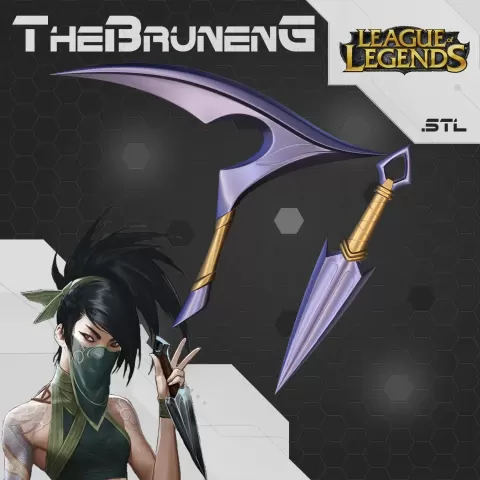 Akali weapons kunai and kama LOL League of Legends - BrunenG