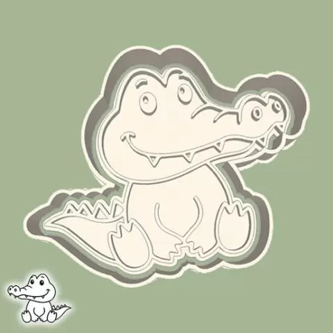 Animals cookie cutters - crocodile (style 1)