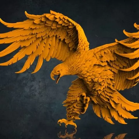 Eagle 3D STL Model for CNC Router, Artcam, Vetric, Engraver, Relief, Carving, Cut 3D, Stl File For Cnc Router, Wall Decor