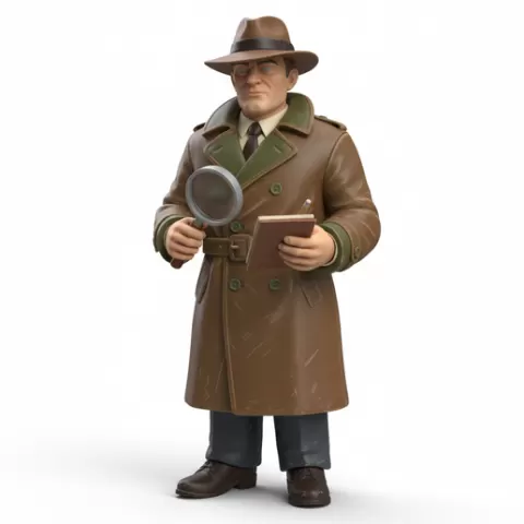 Retro detective toy figure, retro, vintage, toy, toys, classic, oldschool, nostalgic, nostalgia, childhood, collectible, figure