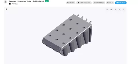 Pegboard - Screwdriver Holder - 4x3 Medium.stl
