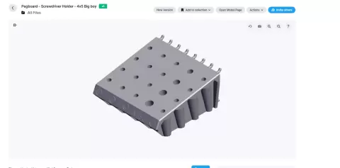 Pegboard - Screwdriver Holder - 4x5 Big boy
