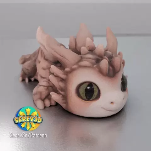 Baby Earth Dragon - Articulated Fantasy Model - No Supports 3D Print STL/3MF