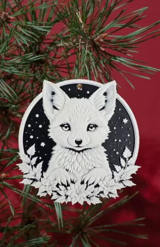 Christmas Artic Fox Decoration