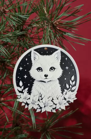 Christmas Artic Fox Decoration