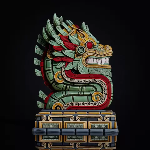 Aztec Dragon bust (Pre-Supported)