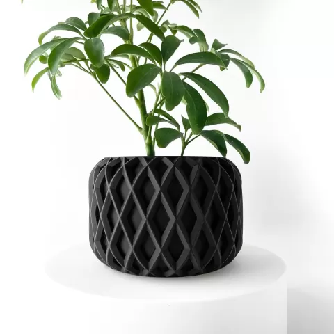 The Kinao Planter Pot with Drainage: Tray & Stand Included | Modern and Unique Home Decor for Plants
