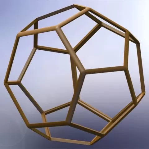 Wireframe Shape Truncated Hexagonal Trapezohedron