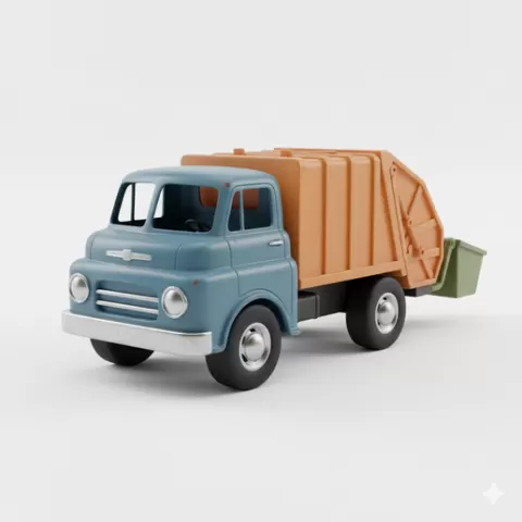 Retro garbage truck toy, retro, vintage, toy, toys, classic, oldschool, nostalgic, nostalgia, childhood, collectible, figure