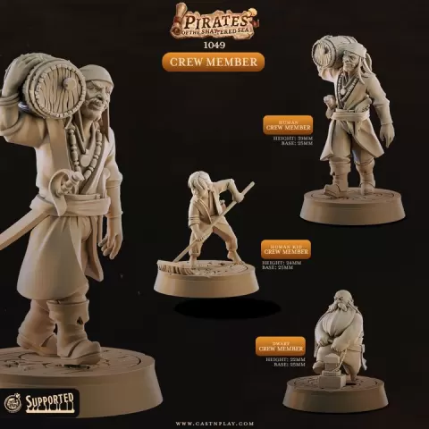 Crew Members (Pre-Supported) | Cast n Play | Pirates of the Shattered Sea by Cast n Play