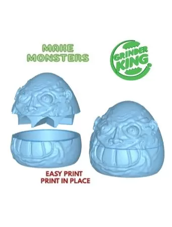 GRINDER GRINDER WEED EGG-MONSTER GRINDERKING 75X80X80 MM PRINT-IN-PLACE EASY PRINT. FDM SLA...LARGE GRINDER