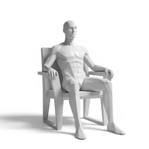 Character sitting on chair relaxed, profession, job, worker, career, occupation, employee, expert, specialist, industry, service, uniform, tools, skills, training, work, professional, figure, figurine, model, collectible