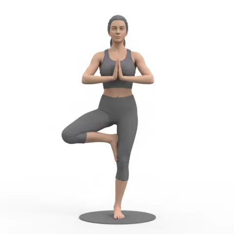 Yoga instructor one-leg balance pose, profession, job, worker, career, occupation, employee, expert, specialist, industry, service, uniform, tools, skills, training, work, professional, figure, figurine, model, collectible