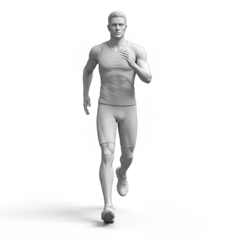 Runner mid-stride motion, profession, job, worker, career, occupation, employee, expert, specialist, industry, service, uniform, tools, skills, training, work, professional, figure, figurine, model, collectible