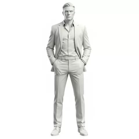 Character hands in pockets, profession, job, worker, career, occupation, employee, expert, specialist, industry, service, uniform, tools, skills, training, work, professional, figure, figurine, model, collectible