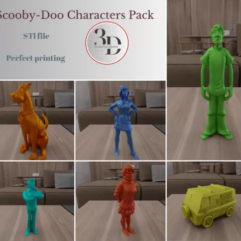 Scooby-Doo Character Pack with Stl files, 3D Print Stl, Gartoon Figure, 3D Home Decor, Gift for Kids, Unique Design, Toys, Toys Decor