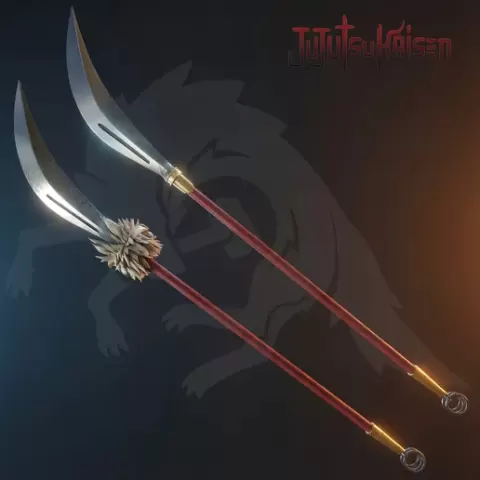 Maki Zenin Naginata from Jujutsu Kaisen (spear or polearm) for cosplay 3d model