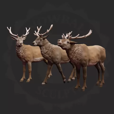 Stag Set - Updated by Snowball Sculpts
