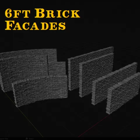 6ft Brick Facades in HO Scale
